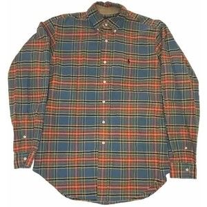 Polo Ralph Lauren Shirt Blue/Orange/Green Plaid Button Down Men’s Medium